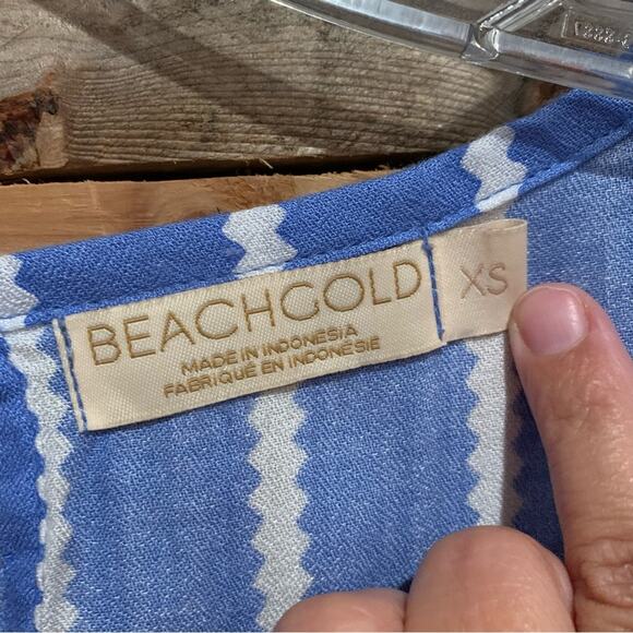 Anthropologie Beachgold Ancona Striped Surplice Romper Blue/White Size XS Beachy - Picture 12 of 16